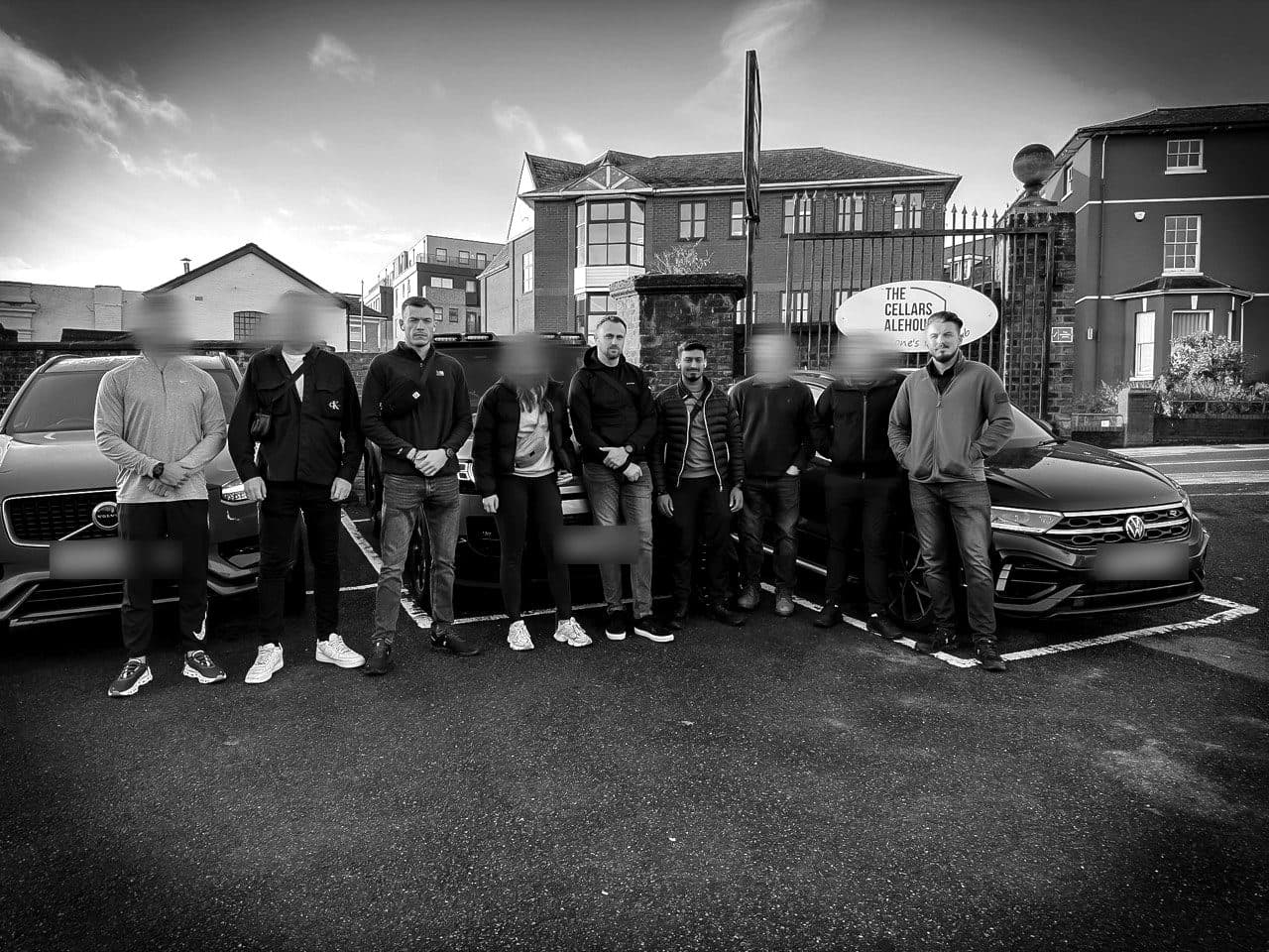 Course delegates lined up outside the training venue